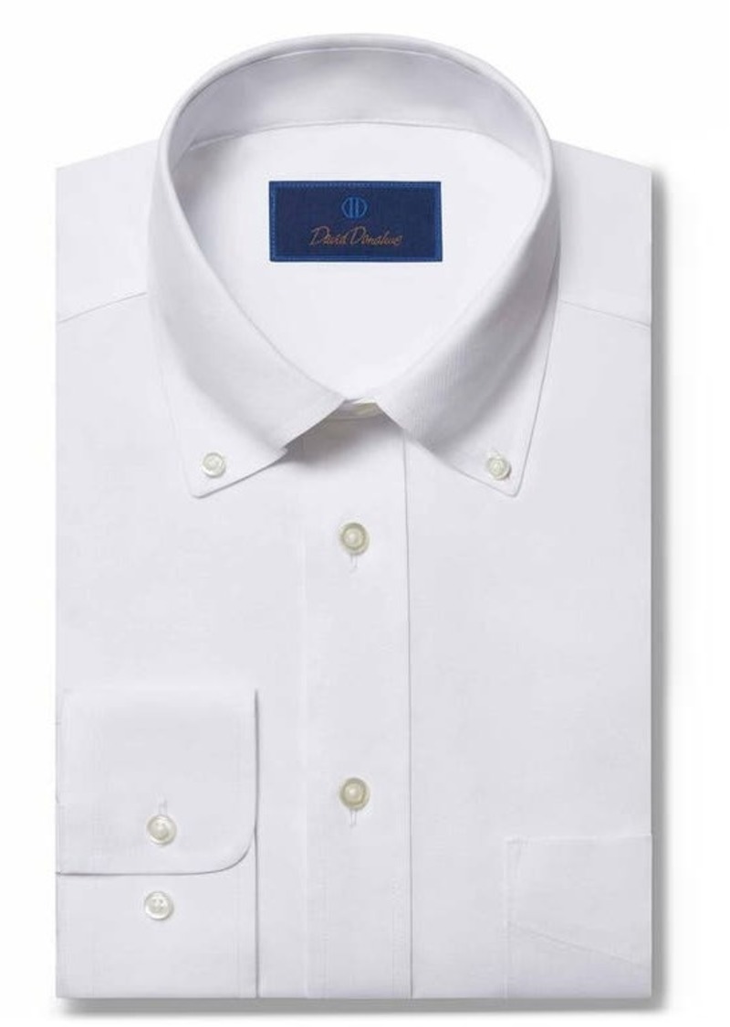 David Donahue Regular Fit Pinpoint Oxford Non-Iron Dress Shirt