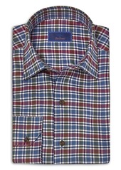 David Donahue Regular Fit Spread Collar Printed Casual Shirt