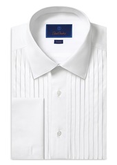 David Donahue Trim Fit 18 Pleated Bib Front Formal Shirt