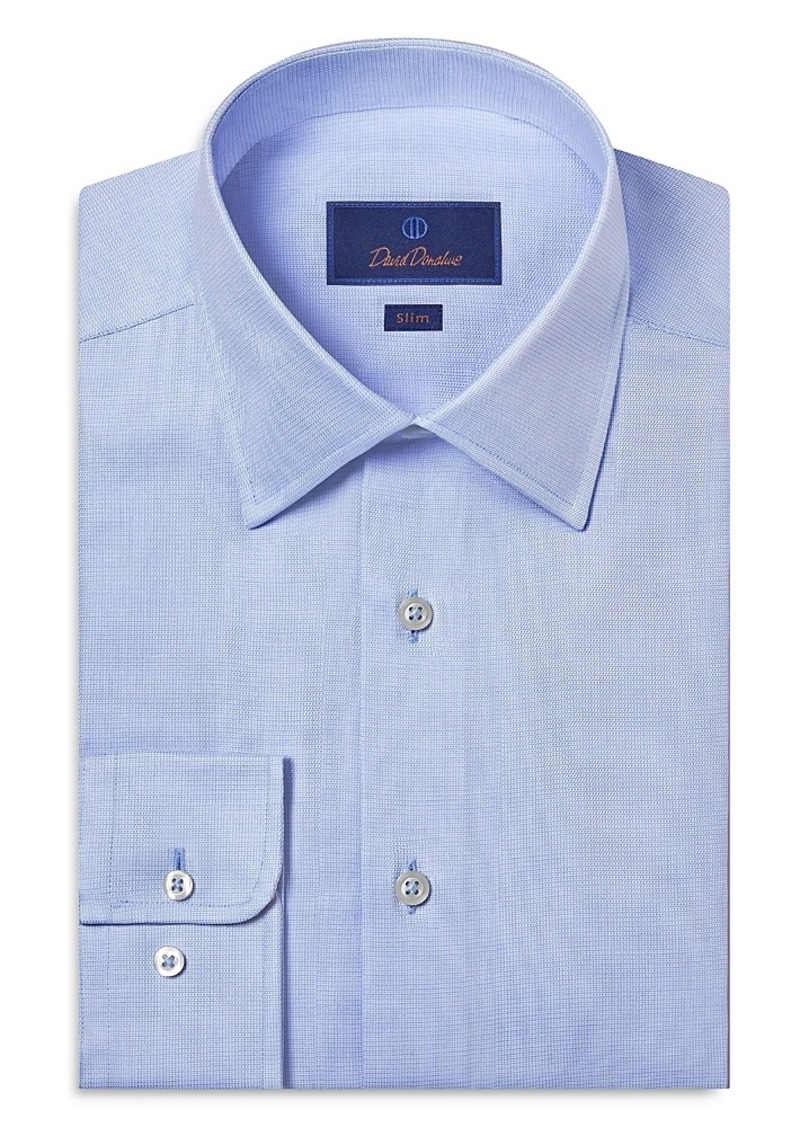 David Donahue Slim Fit Dobby Weave Dress Shirt