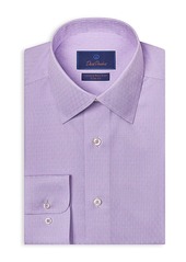 David Donahue Trim Fit Dobby Micro Check Wrinkle Resistant Shirt