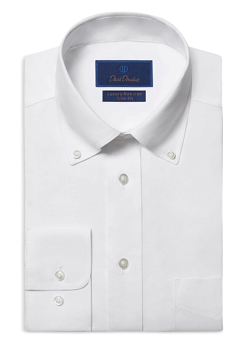 David Donahue Trim Fit Pinpoint Oxford Non Iron Dress Shirt