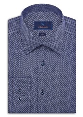 David Donahue Trim Fit Printed Dress Shirt