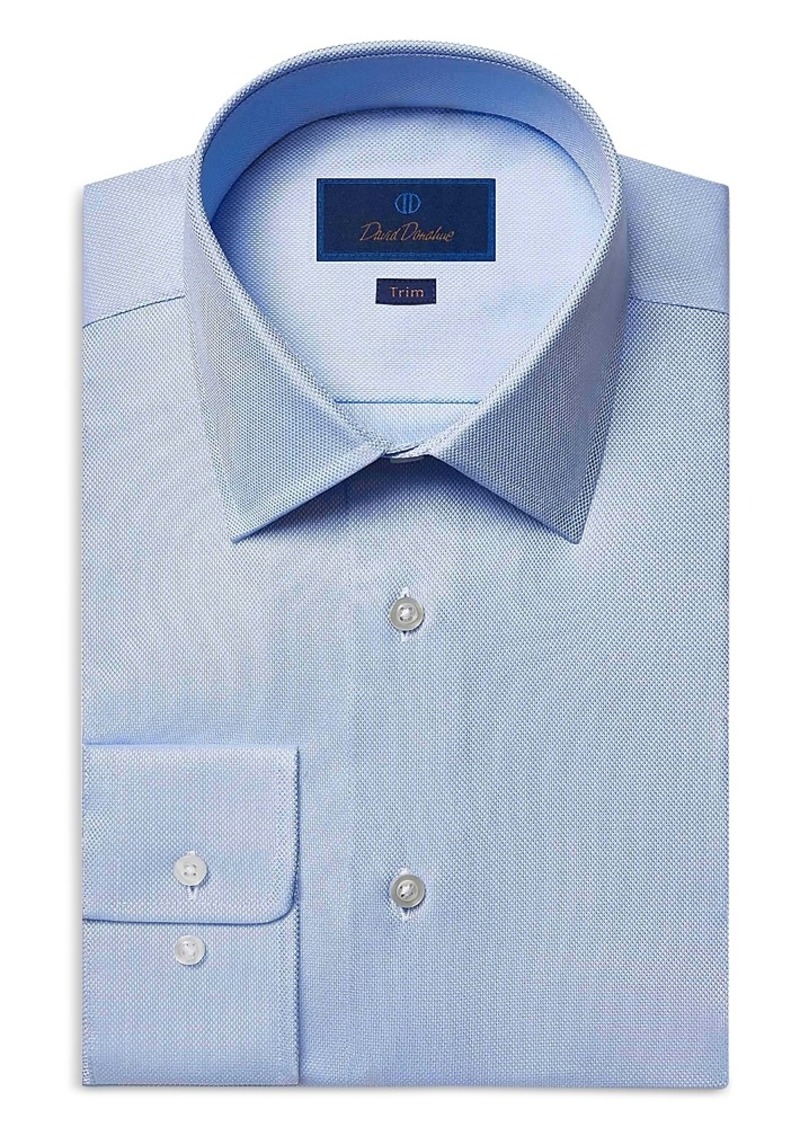 David Donahue Trim Fit Royal Oxford Dress Shirt