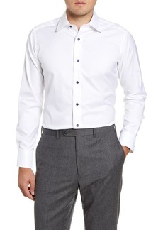 David Donahue Slim Fit Solid Dress Shirt in White at Nordstrom