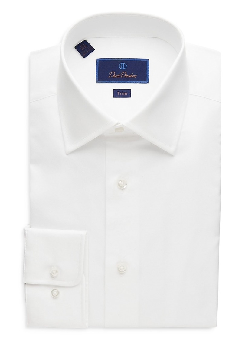 David Donahue Super Fine Twill Trim Fit Dress Shirt