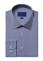 David Donahue Trim Fit Checkered Dress Shirt