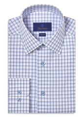 David Donahue Trim Fit Dobby Check Dress Shirt