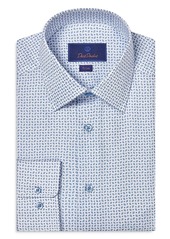 David Donahue Trim Fit Paisley Dress Shirt