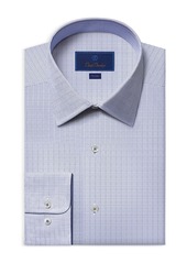 David Donahue Trim Fit Graphic Check Dress Shirt