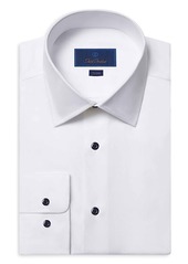 David Donahue Trim Fit Super Fine Twill Dress Shirt