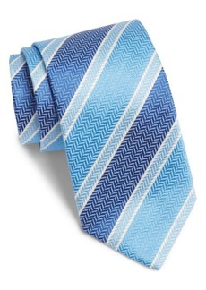 David Donahue X-Long Chevron Stripe Silk Tie