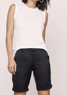 David Lerner Crew Neck Rolled Muscle Top in White