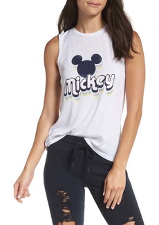 David Lerner Mickey High Low Muscle Tank In White