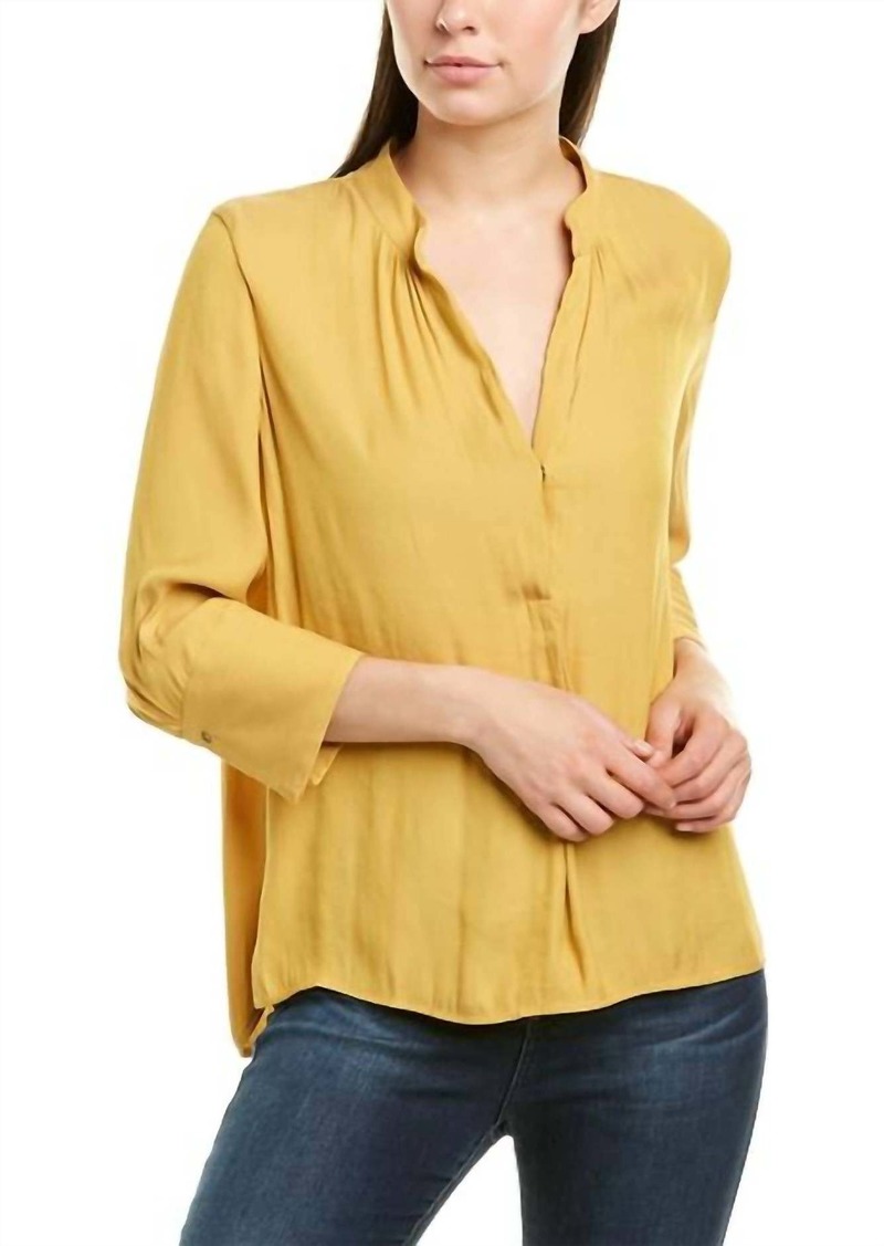 David Lerner Taylor 3/4 Sleeve Bohemian Top In Marigold