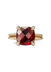 David Yurman 18kt yellow gold Chatelaine garnet and diamond ring