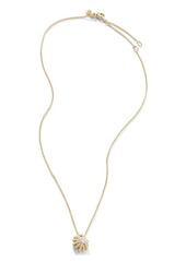 David Yurman 11mm 18kt yellow gold Starburst pave diamond pendant necklace