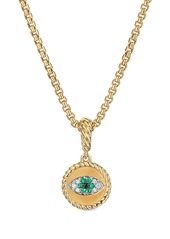 David Yurman 18kt yellow gold Evil Eye emerald and diamond amulet
