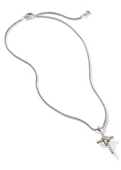 David Yurman 14kt yellow gold and sterling silver X Cross diamond necklace