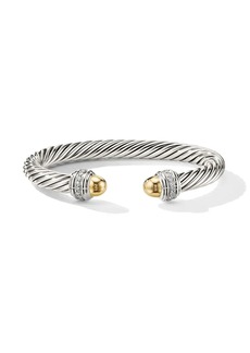 David Yurman 14kt yellow gold and sterling silver Cable Classics diamond bracelet