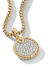 David Yurman 18kt yellow gold diamond 14mm elements enhancer pendant