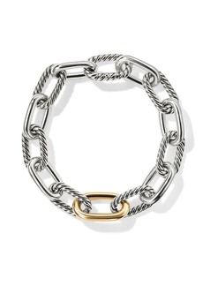 David Yurman 18kt yellow gold and sterling silver DY Madison chain bracelet