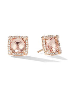 David Yurman 18kt rose gold Chatelaine morganite and diamond stud earrings