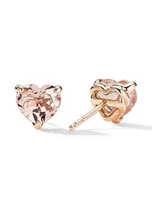 David Yurman 18kt rose gold Chatelaine Heart morganite stud earrings