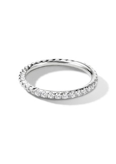 David Yurman 18kt white gold Cable Collectibles diamond stack ring