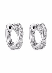 David Yurman 18kt white gold Crossover pavé diamond hoop earrings