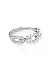 David Yurman 18kt white gold Stax Chain Link diamond ring