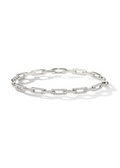 David Yurman 18kt white gold Stax diamond chain link bracelet