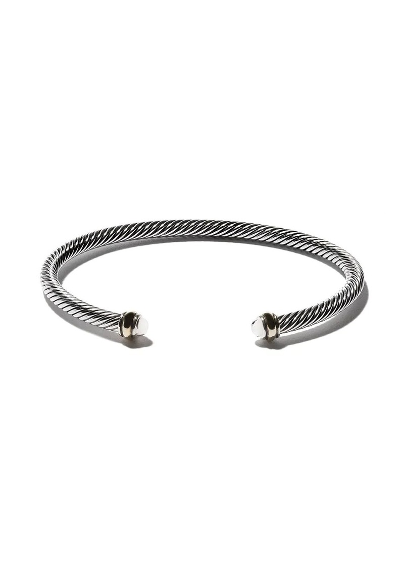 David Yurman 18kt yellow gold accented sterling silver Cable cuff bracelet