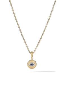 David Yurman 18kt yellow gold Evil Eye sapphire and diamond amulet