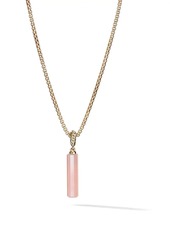 David Yurman 18kt yellow gold Amulets pink opal barrel pendant