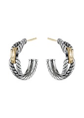 David Yurman 18kt yellow gold and sterling silver Cable Loop hoop earrings