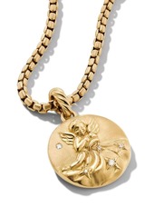 David Yurman 18kt yellow gold Aquarius diamond amulet pendant