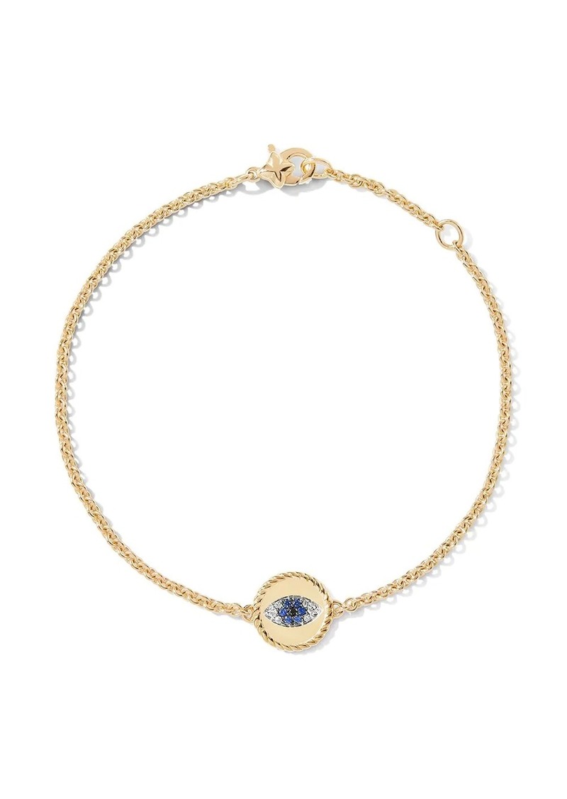 David Yurman 18kt yellow gold Cable Collectibles Evil Eye sapphire and diamond bracelet