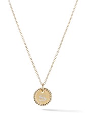 David Yurman 18kt yellow gold S Initial Charm diamond necklace