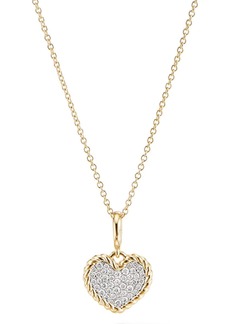 David Yurman 18kt yellow gold Cable Collectibles Heart diamond necklace