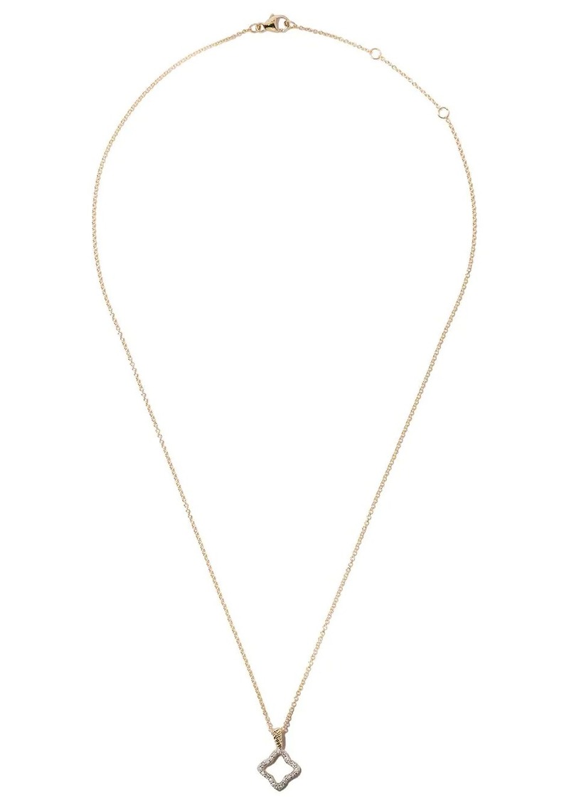 David Yurman 18kt yellow gold Cable Collectibles Quatrefoil diamond necklace