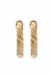 David Yurman 18kt yellow gold Sculpted Cable huggie hoop earrings