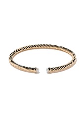 David Yurman 18kt yellow gold Cable Spira pearl cuff bracelet