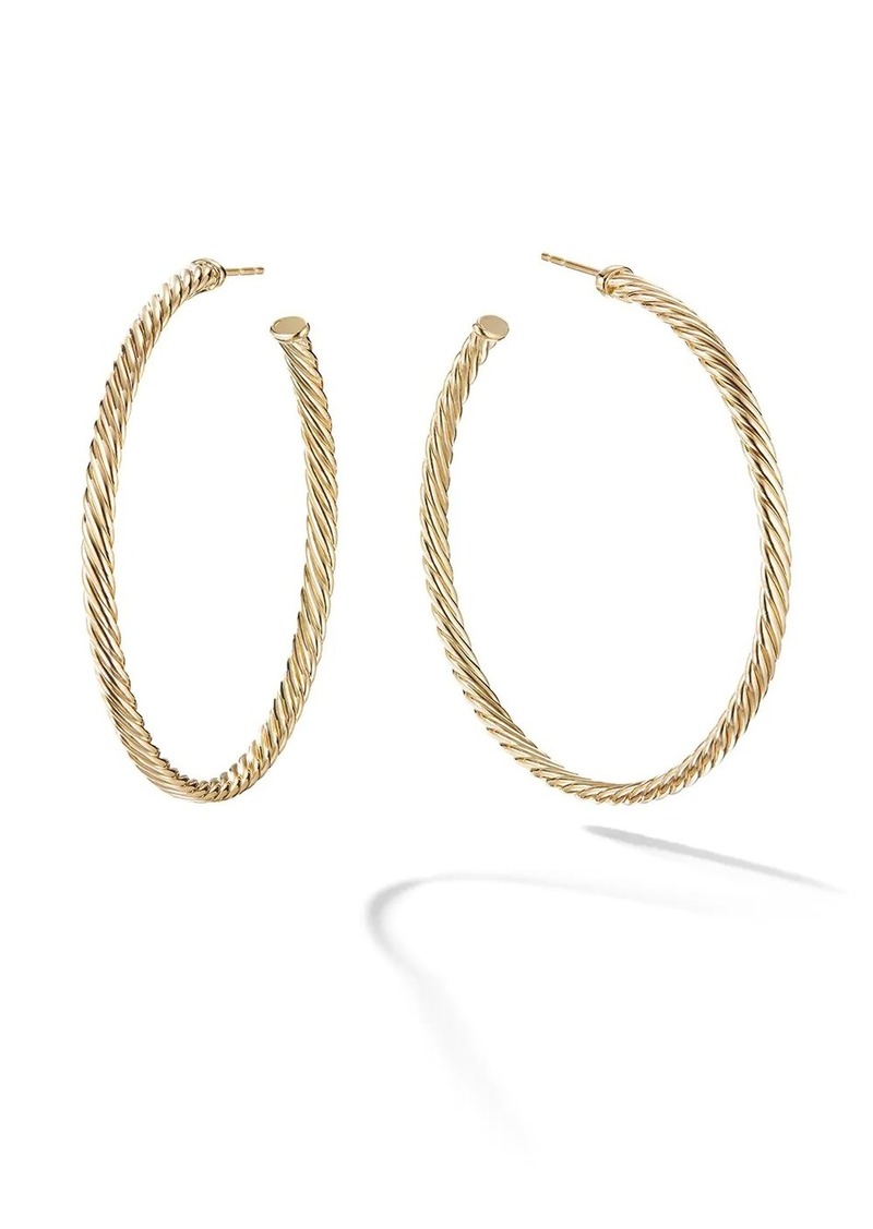 David Yurman 18kt yellow gold Cablespira hoop earrings