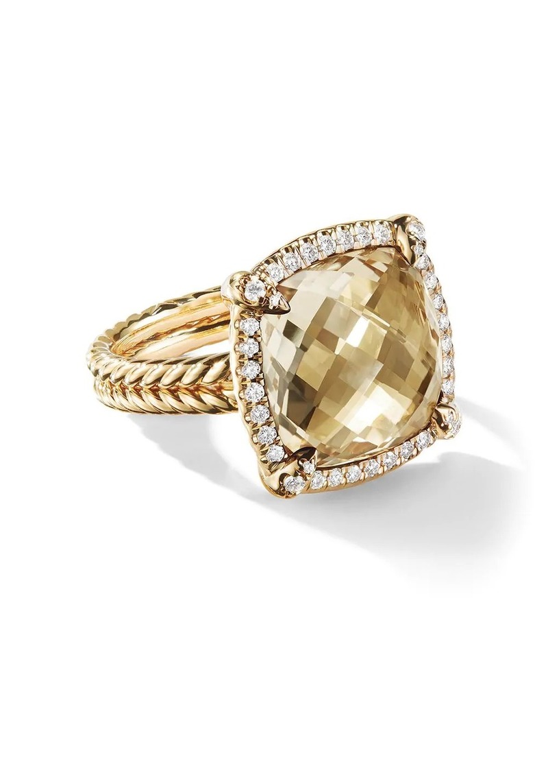 David Yurman 18kt yellow gold Châtelaine citrine and diamond ring