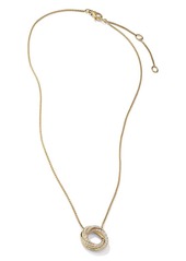 David Yurman 18kt yellow gold Crossover diamond pendant necklace