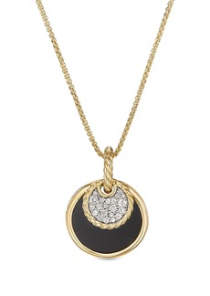 David Yurman 18kt yellow gold DY Elements Convertible onyx and diamond necklace