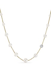 David Yurman 18kt yellow gold diamond and pearl necklace