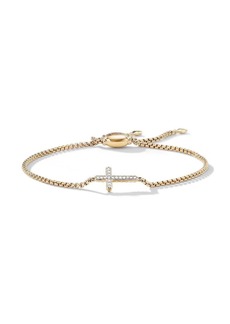 David Yurman 18kt yellow gold Petite Cross Chain pavé diamond bracelet