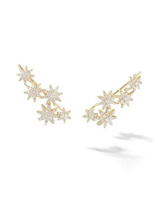 David Yurman 18kt yellow gold diamond Starburst pavé climber earrings